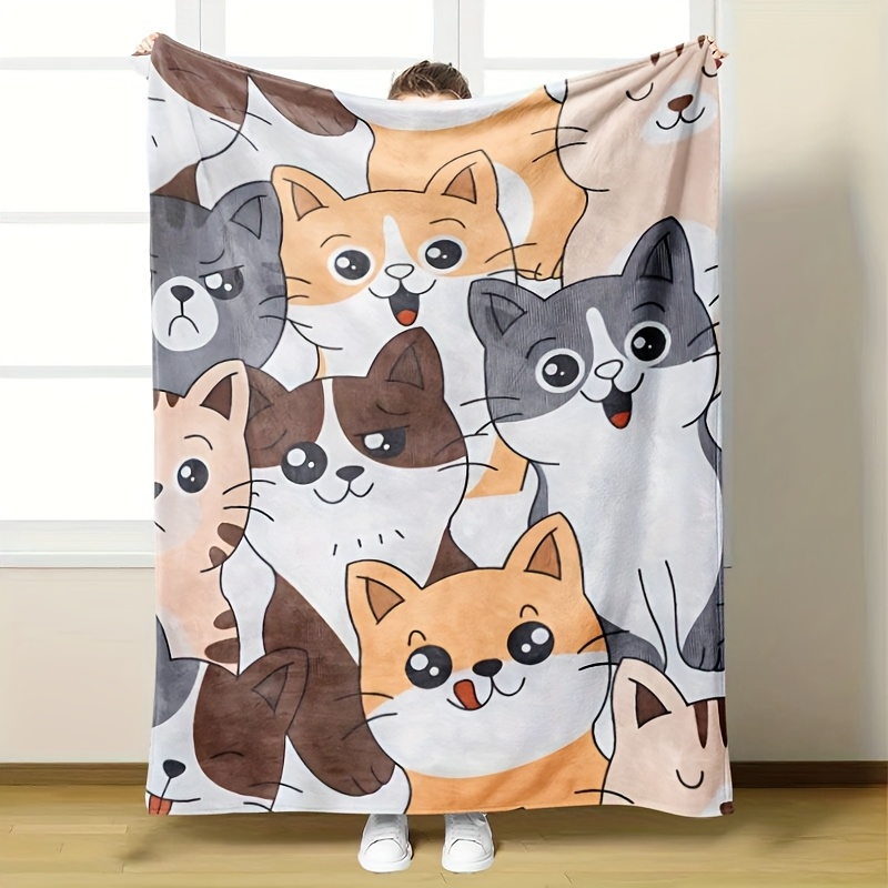 Home Textiles Face Towel - Tiger-spotted cat face pattern Flannel printed