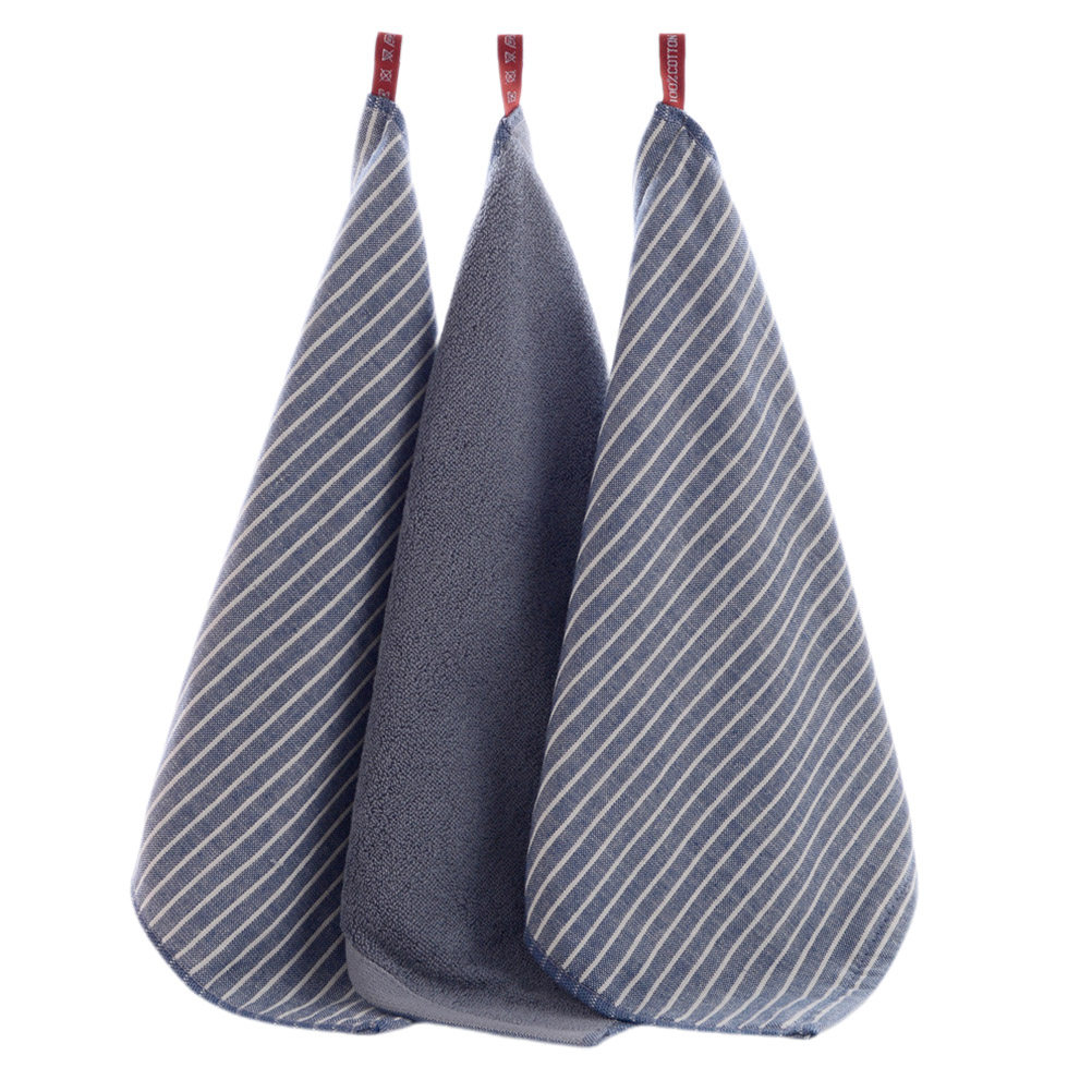 3Pcs Thick Striped Cotton Towe - Home Textiles In Pakistan ulasan dan harga