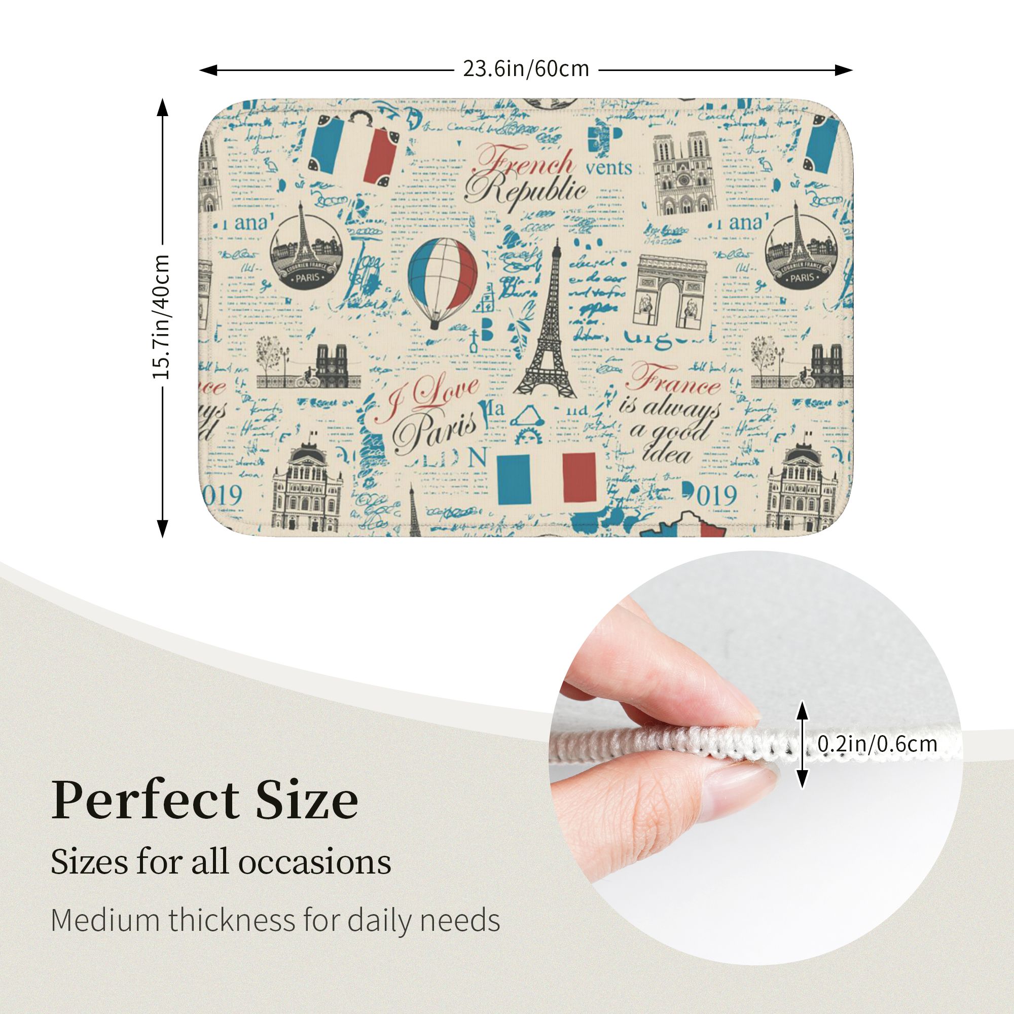 Paris Eiffel Tower Doormat Dus - Home Textiles Paris ulasan dan harga
