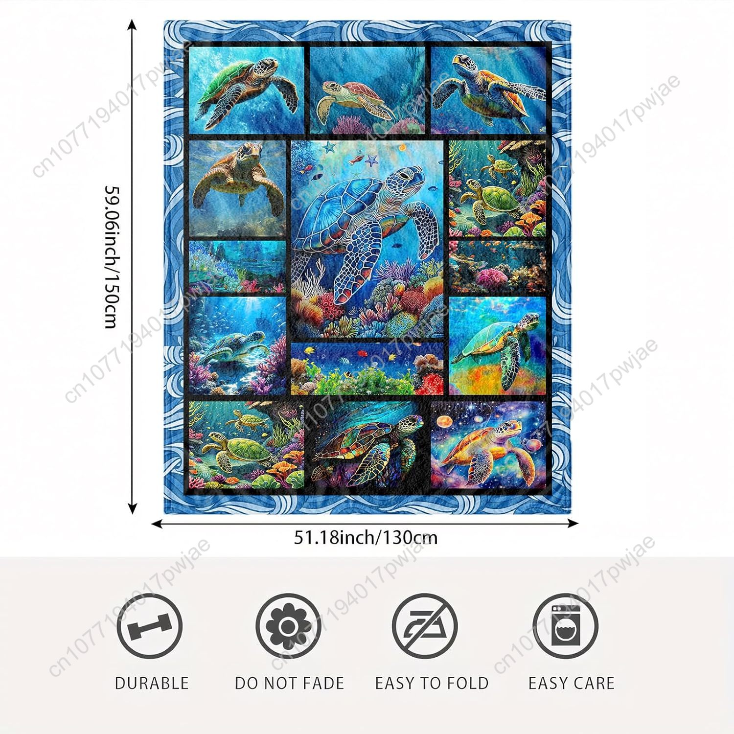 Sea Turtle Flannel Throw Blank - Home Textiles Towel ulasan dan harga