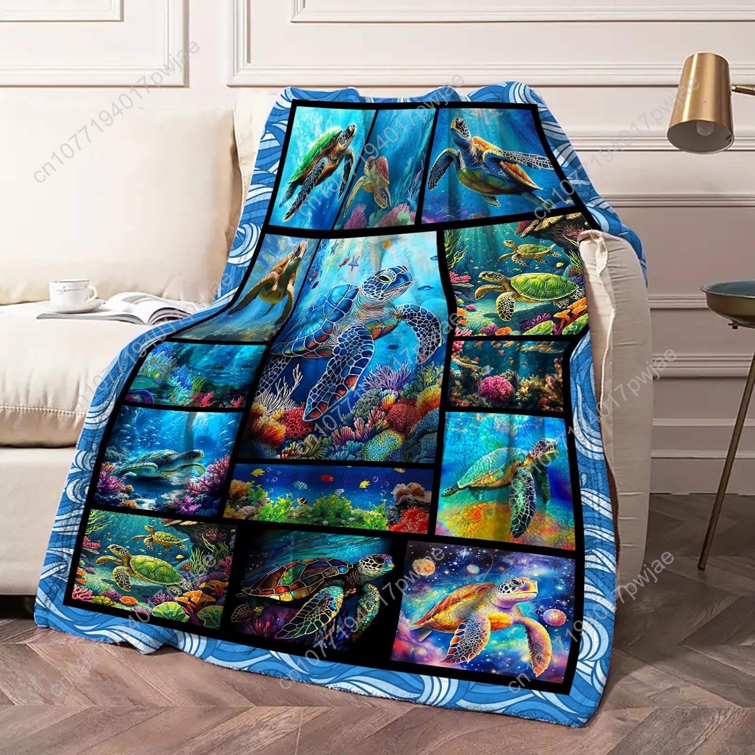 Sea Turtle Flannel Throw Blank - Home Textiles Towel ulasan dan harga