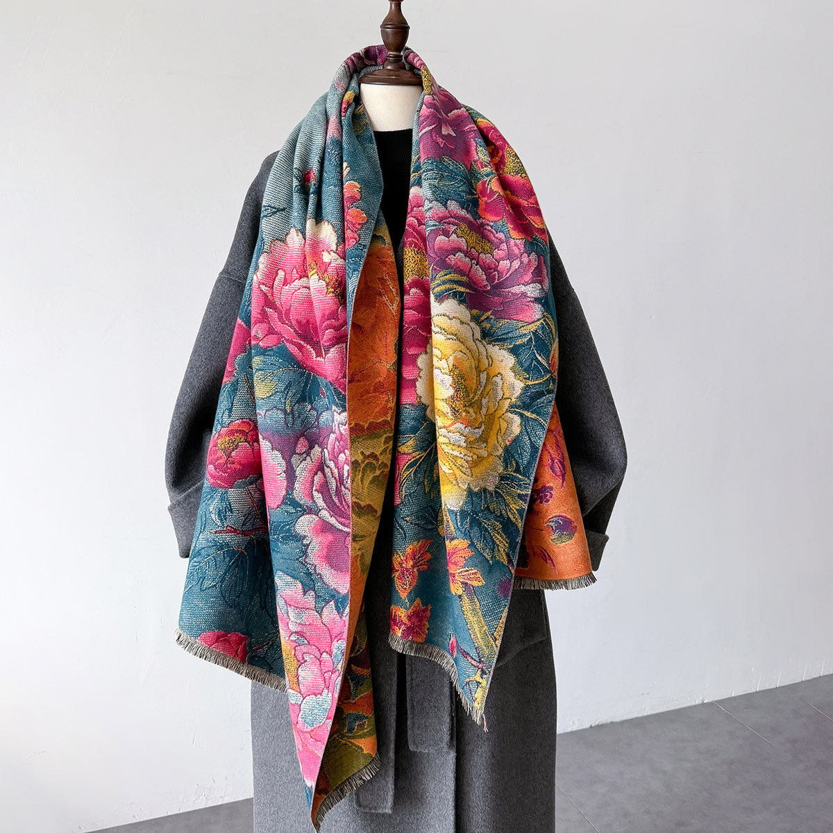 Warm Cashmere Scarf Women Shaw - Home Textiles Blanket ulasan dan harga