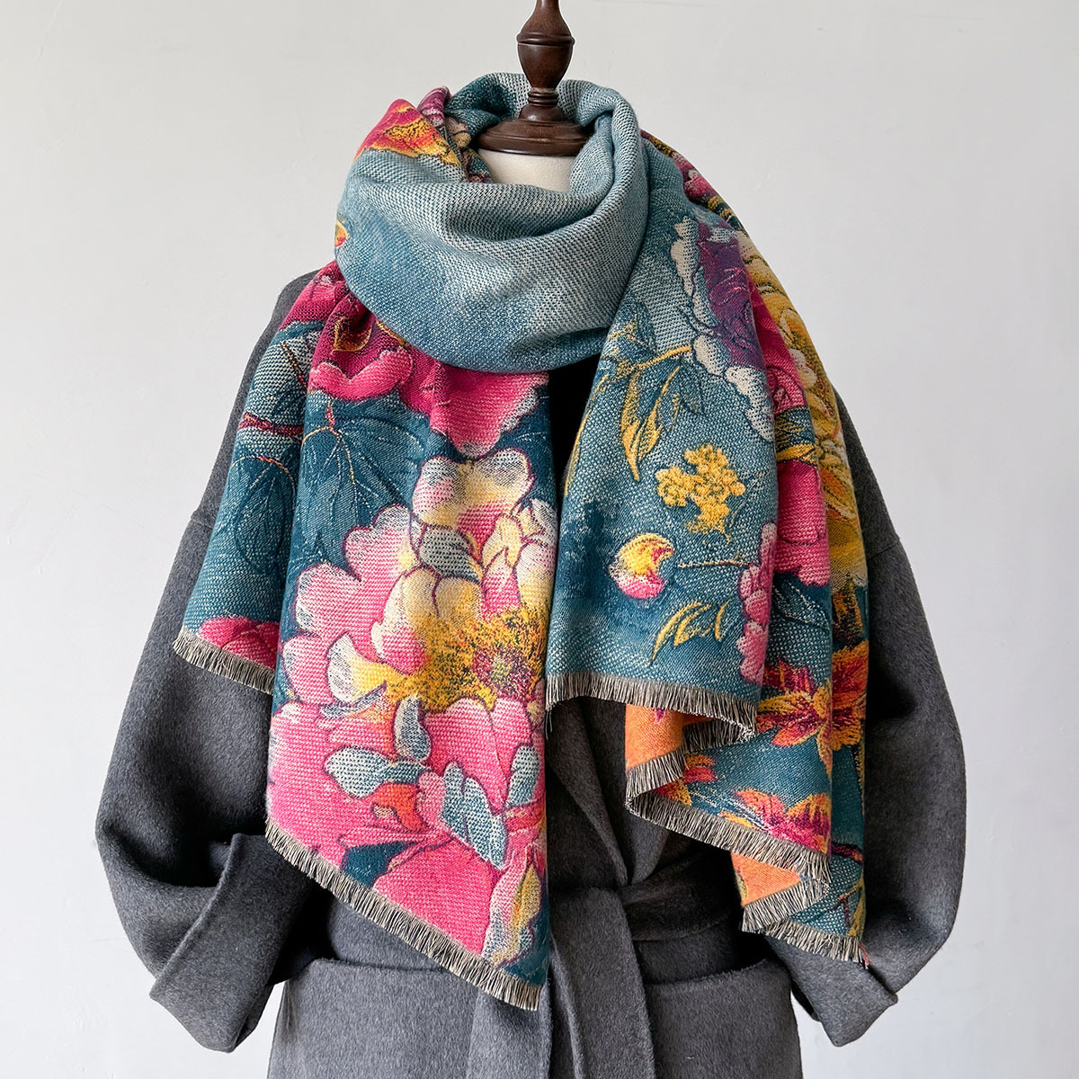 Warm Cashmere Scarf Women Shaw - Home Textiles Blanket ulasan dan harga