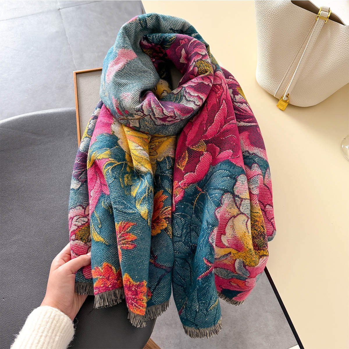 Warm Cashmere Scarf Women Shaw - Home Textiles Blanket ulasan dan harga