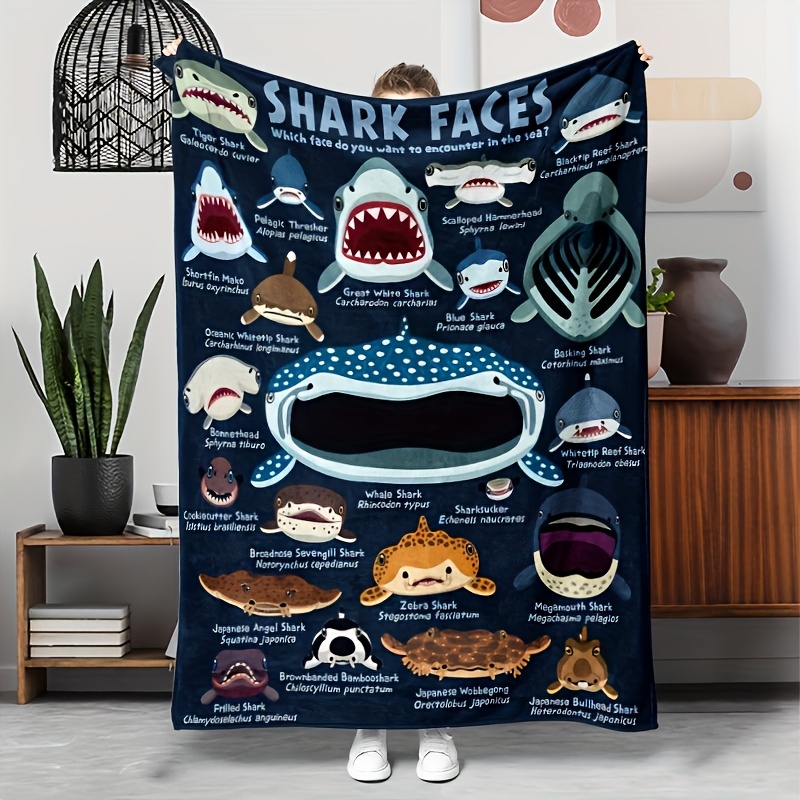 Cozy Shark Face patterns Flann - Home Textiles Face Towel ulasan dan harga