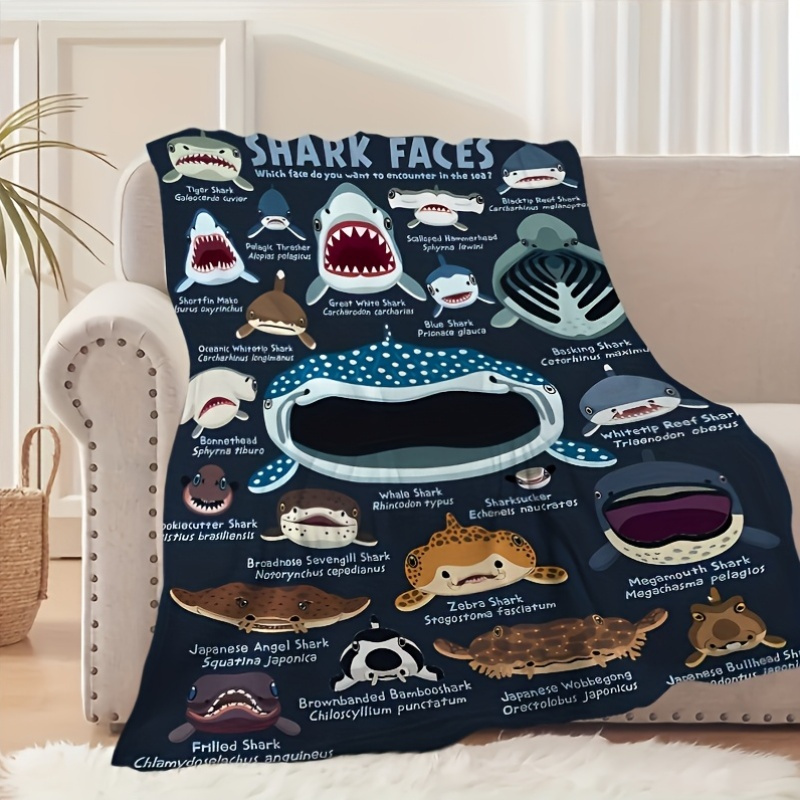 Cozy Shark Face patterns Flann - Home Textiles Face Towel ulasan dan harga