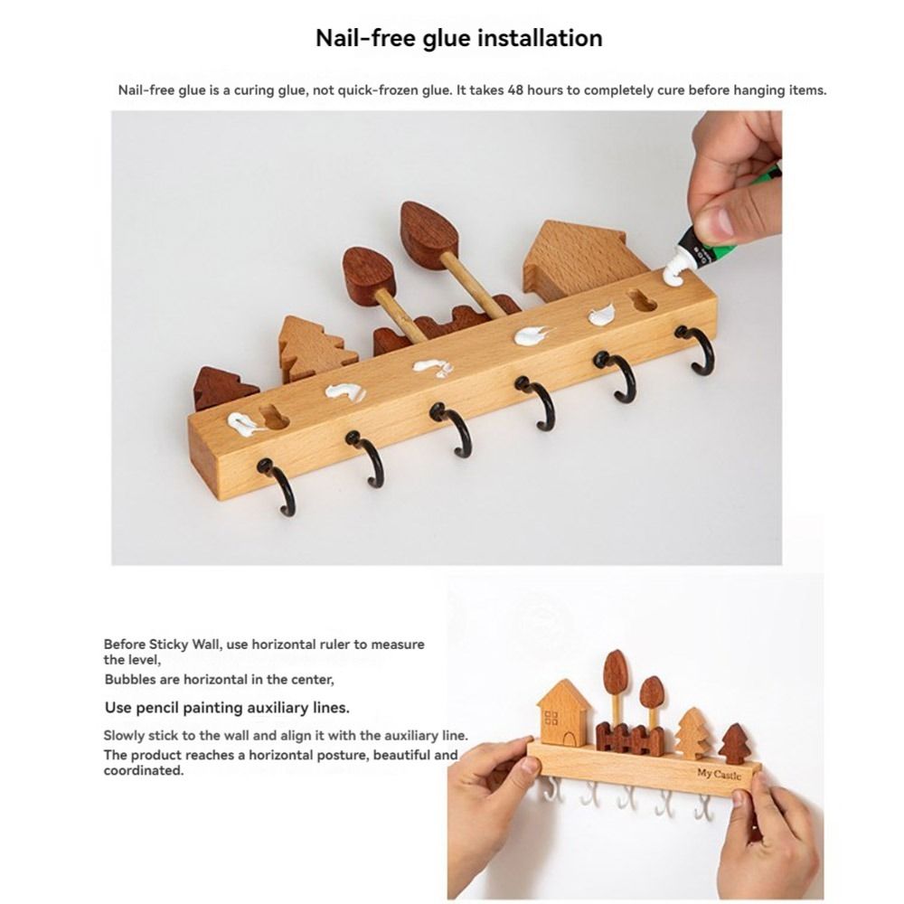 Charming Solid Wood Key Hook R - Home Textiles Towel ulasan dan harga