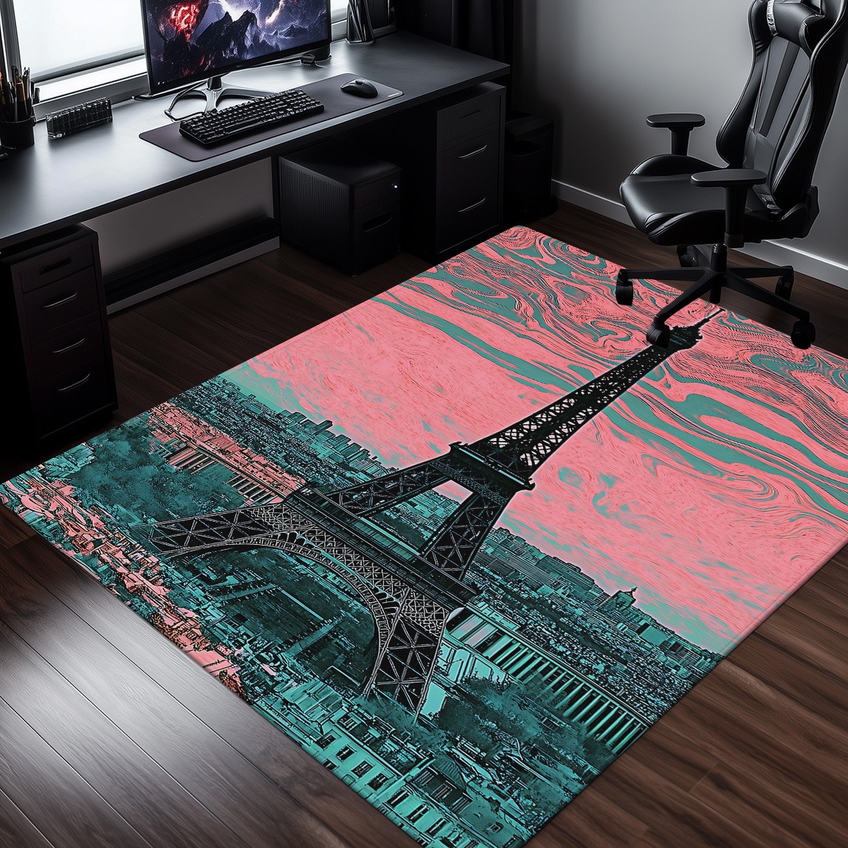 Crystal Velvet Rug Eiffel Towe - Home Textiles Paris ulasan dan harga
