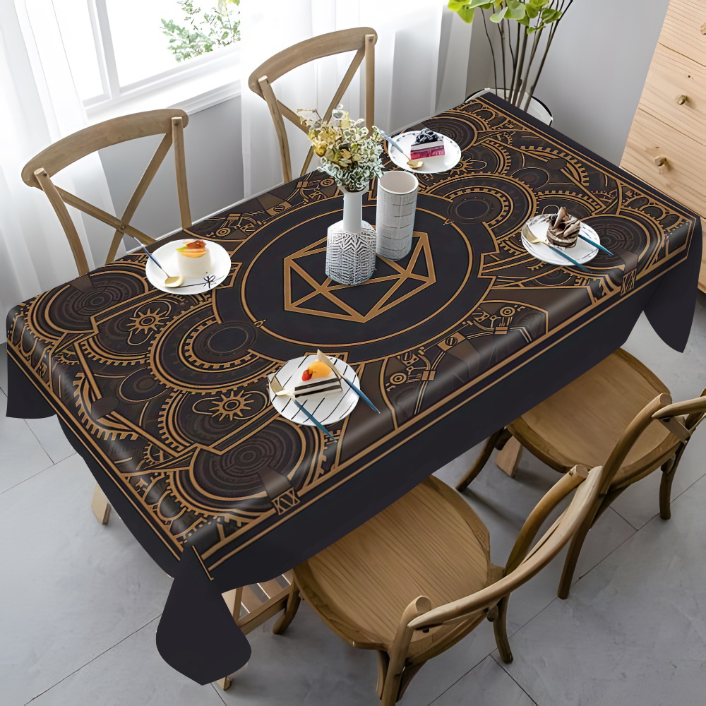 Steampunk Black Golden Gear Pa - Home Textiles & Decorations ulasan dan harga