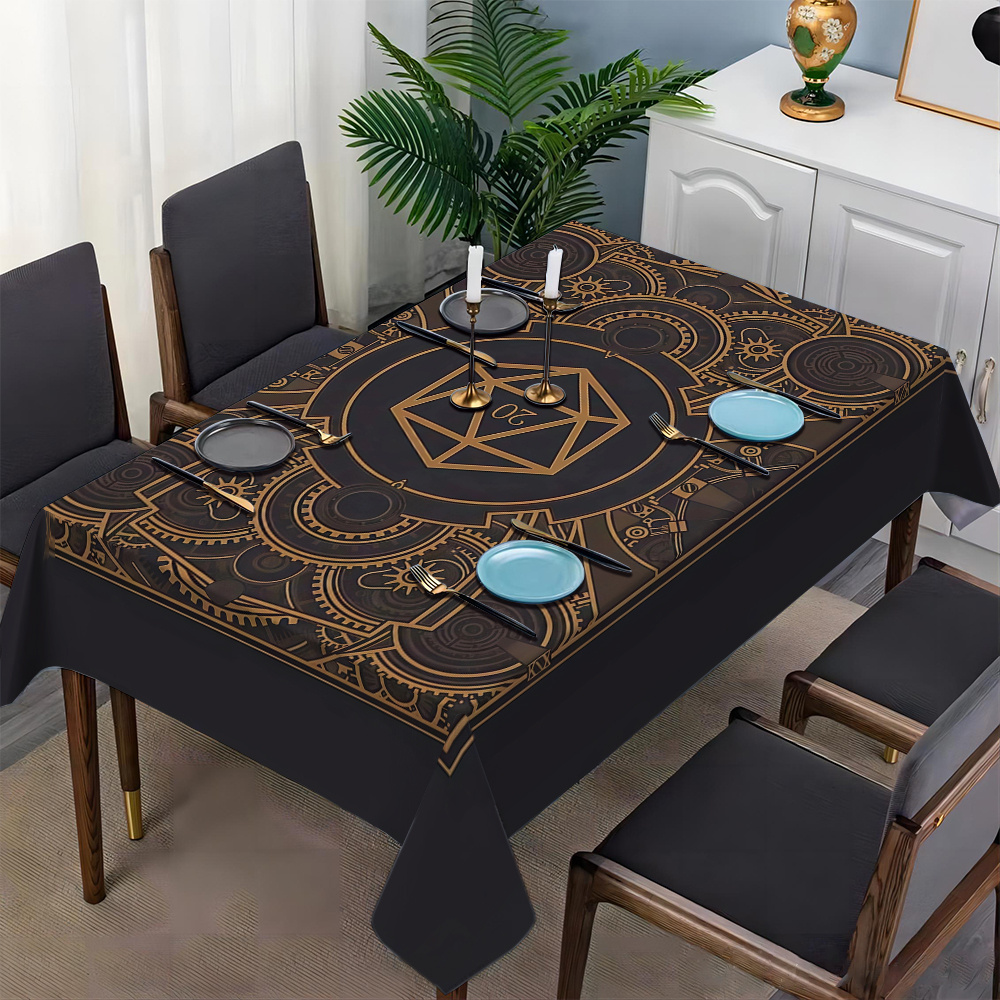 Steampunk Black Golden Gear Pa - Home Textiles & Decorations ulasan dan harga