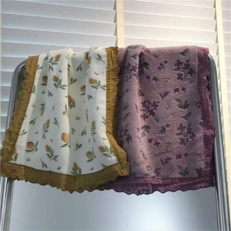 Couple Style Towel With Lace F - Home Textiles Face Towel ulasan dan harga