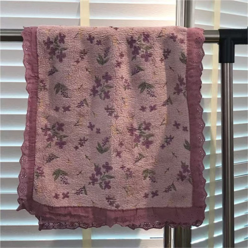 Couple Style Towel With Lace F - Home Textiles Face Towel ulasan dan harga
