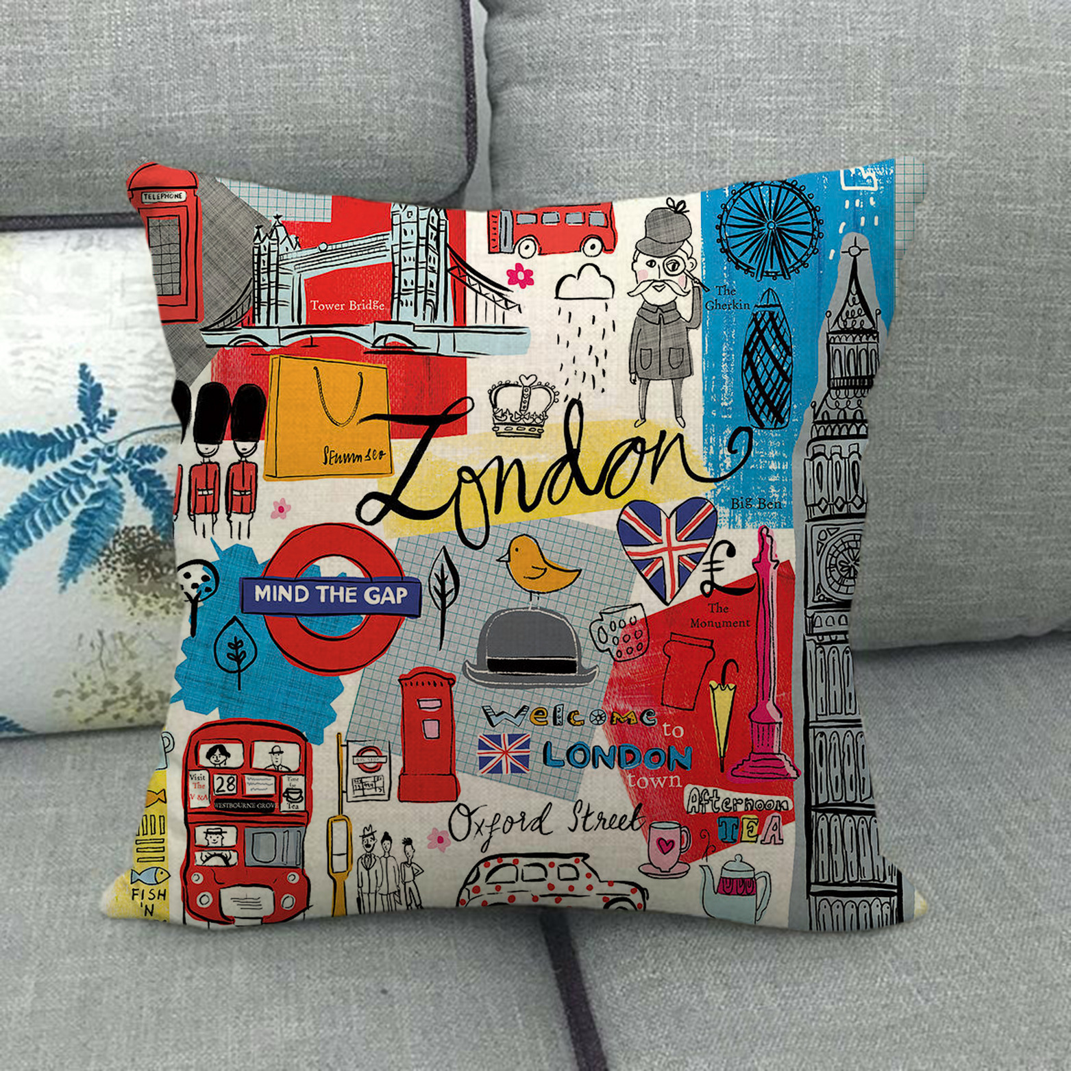 painted cityscapes of London,  - Home Textiles London ulasan dan harga