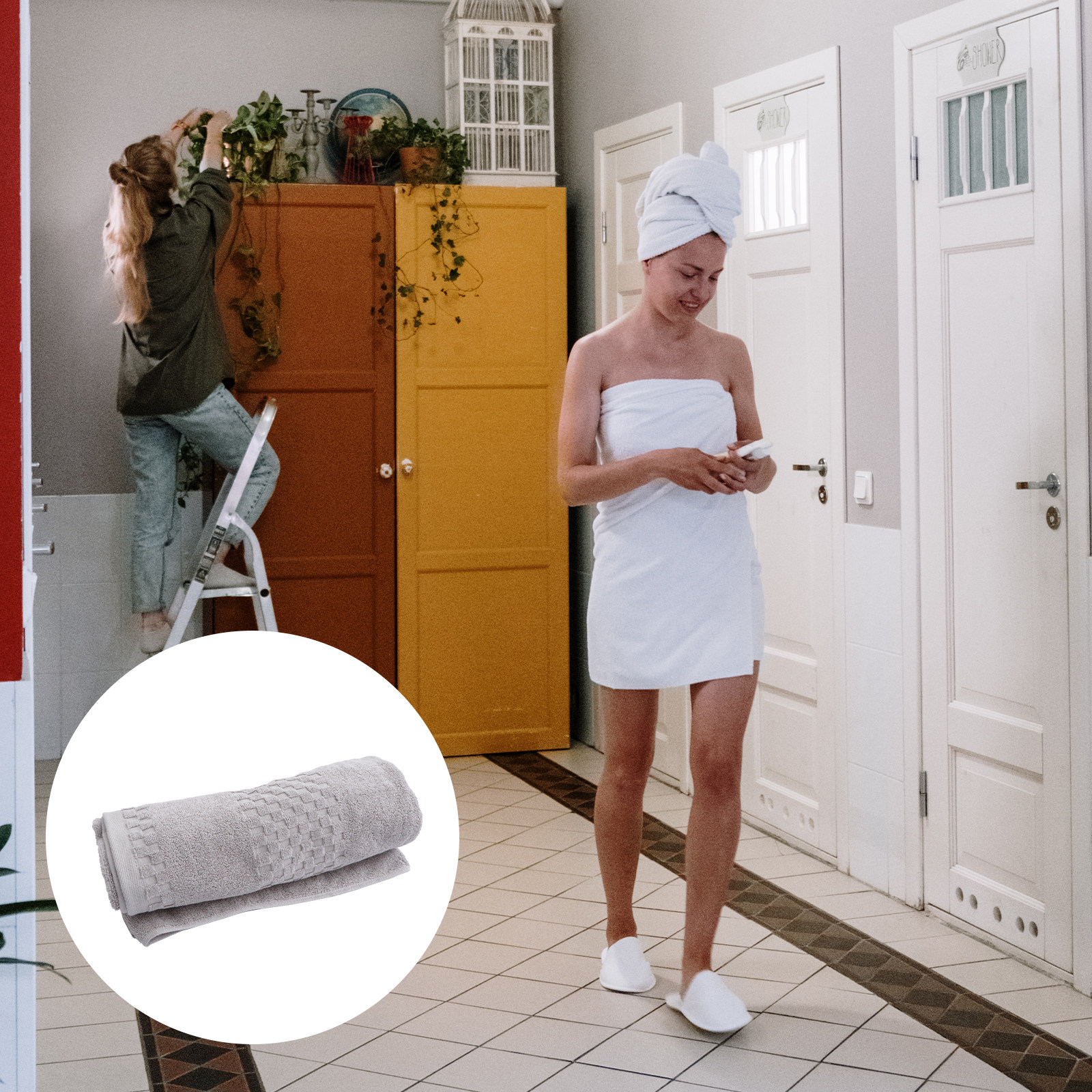 1Pcs Pure Cotton Thick Bath To - Home Textiles In Pakistan ulasan dan harga
