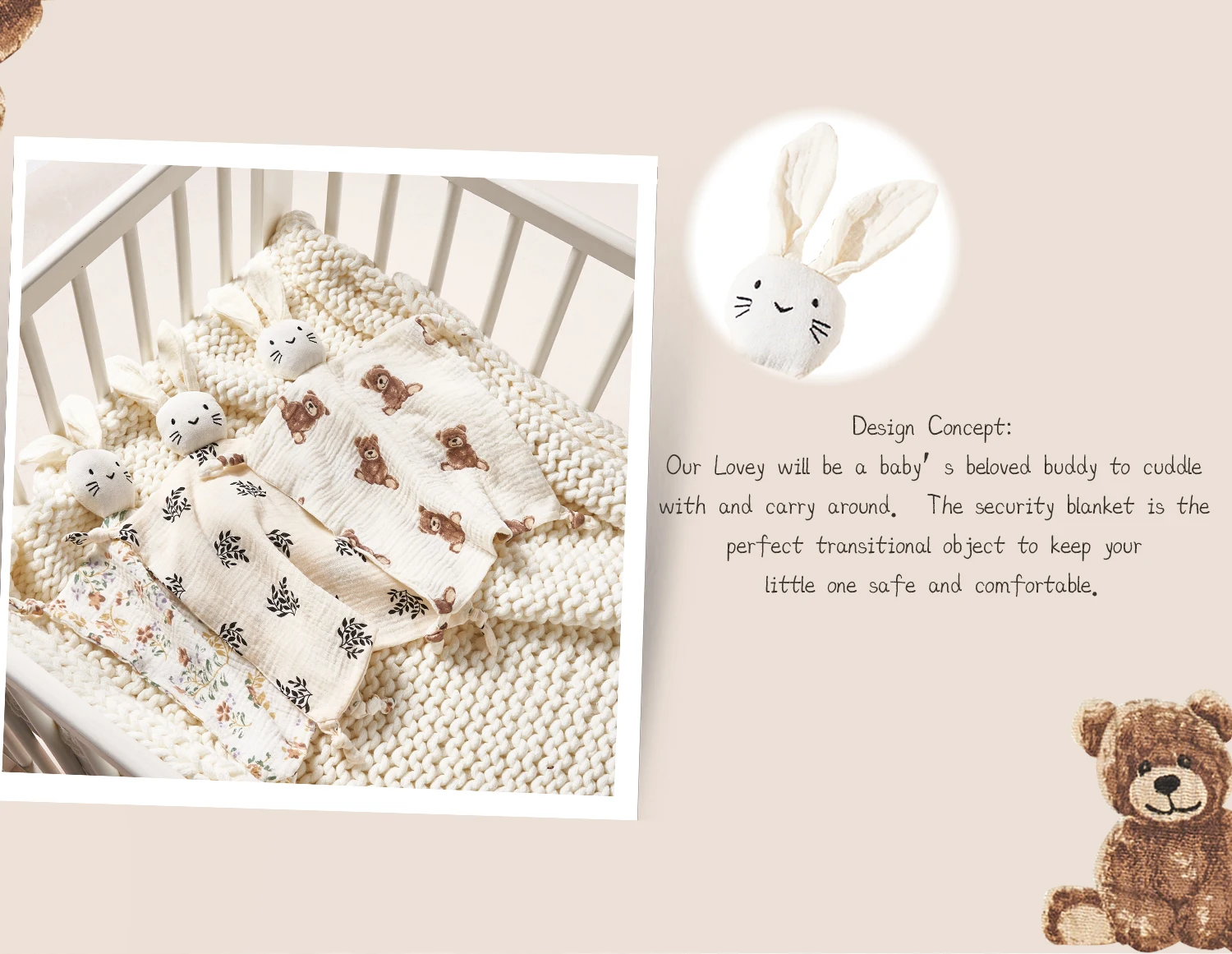 Baby Soothing Towel: Soft Rabb - Home Textiles Blanket ulasan dan harga